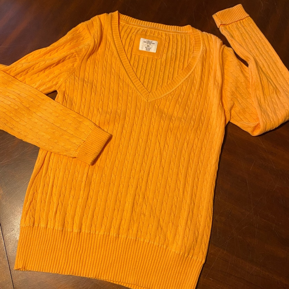 Vibrant Orange V-Neck Sweater - Picture 2 of 5